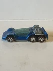 Hot Wheels Redline Six Shooter die-cast car in blue, Repro Wheels & Cracked Wind