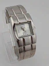 Geneva Platinum Watch Women 26mm Silver Bangle Band- New Battery