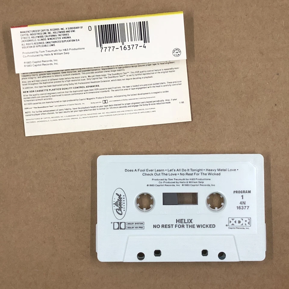 HELIX Cassette Tape 80s Metal NO REST FOR THE WICKED NEVER WANT TO LOSE YOU Foto 2 de 4