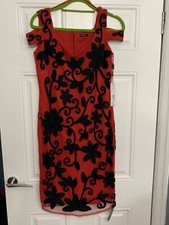 BNWT Roman Ladies Dress Red and Black detail Size 12 