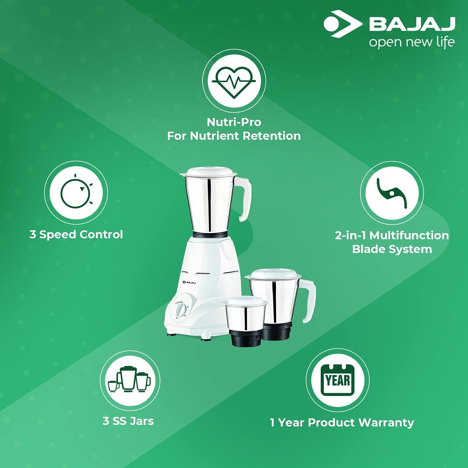 bajaj mixer grinder nutri pro