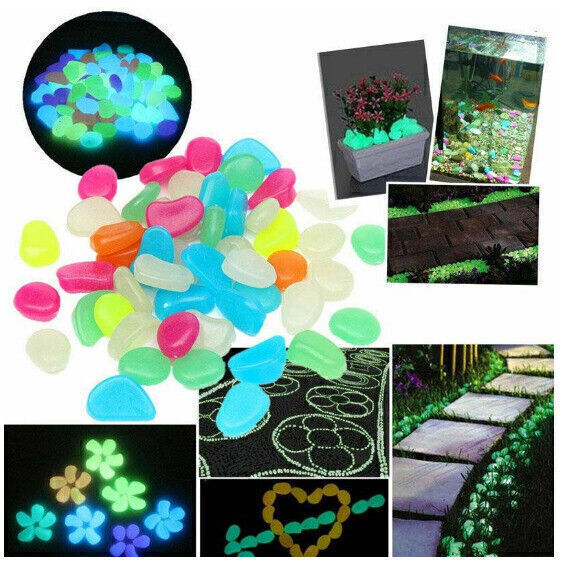 100x piedras luminosas guijarros luminosos de color Z piedras decorativas de gui
