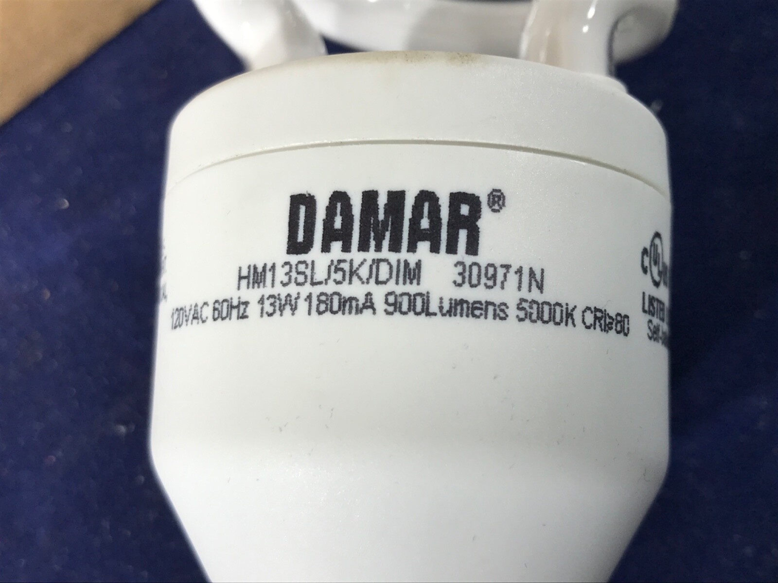 H-37 DAMAR COMPACT FLUORESCENT MINI SPIRAL SHAPE LIGHT BULBS - CASE OF 10 BULBS