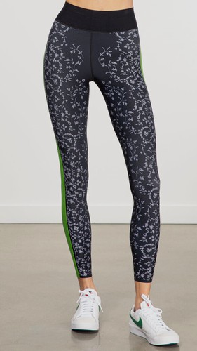 Striped Floral Active Leggings Pants 
