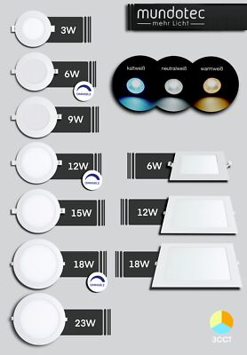 LED Panel Einbau Deckenpanel Leuchte Einbauleuchte ultraslim flach 3in1 Farben
