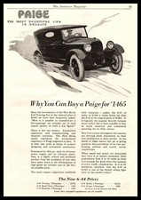 1922 Paige 6-44 Six Cylinder Touring Car 50 HP $1465 Most Beautiful Car Print Ad