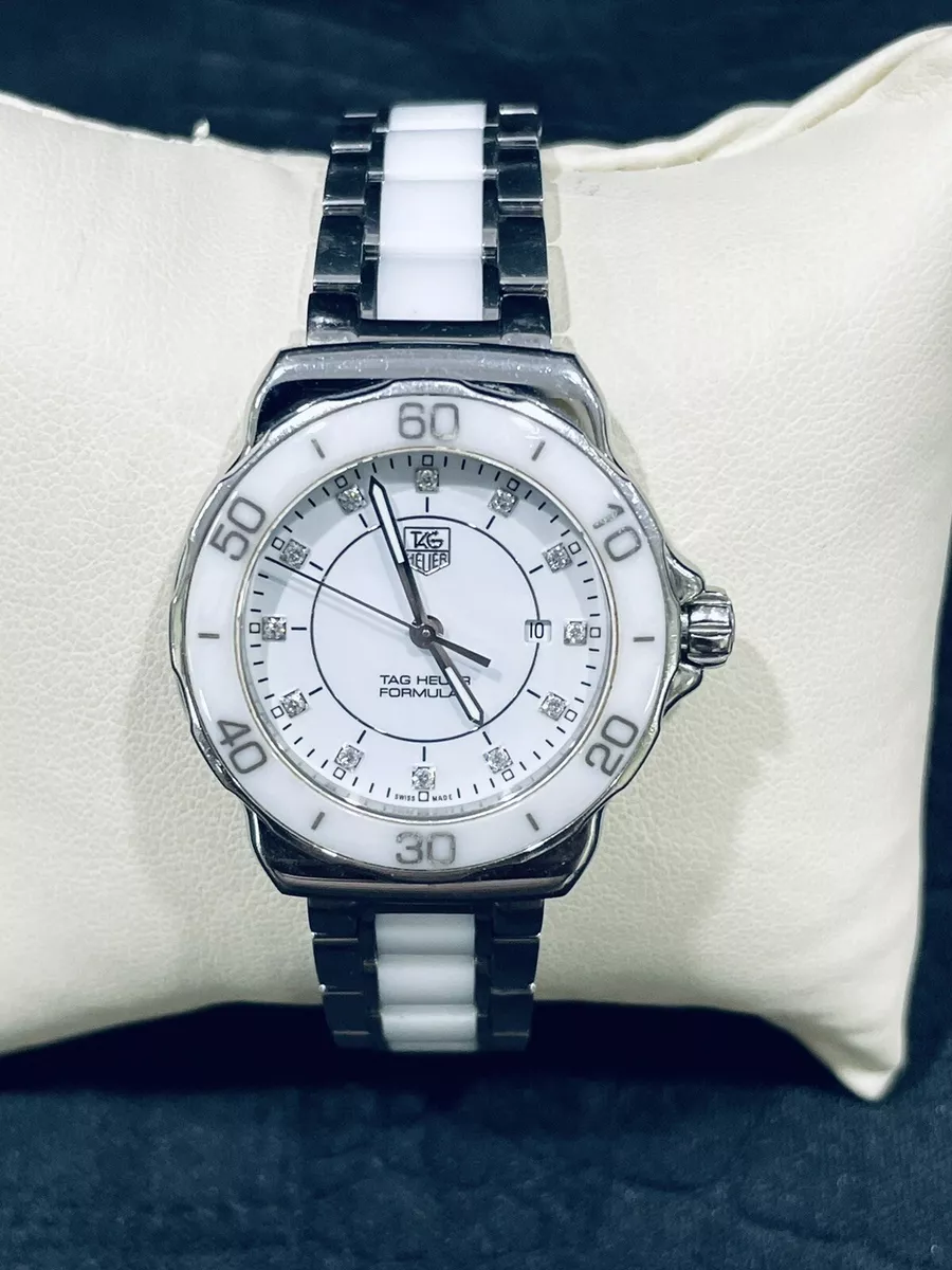 Tag Heuer WAH1315 Formula 1 White Ceramic 12 Diamond Ladies Quartz Watch