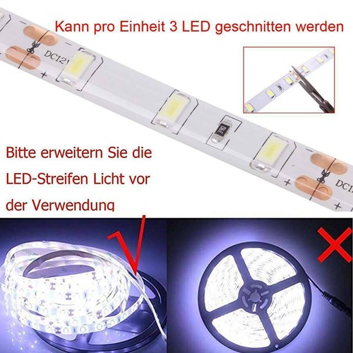 LED Universum 12m LED Streifen Kaltweiß, IP65, 60LED/m - Inkl. Netzteil Für Küche & Wohnzimmer