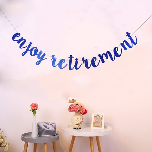 Enjoy Retirement Glittery Blue Banner, Happy Retirement, I'm Retired, Goodbye... - Picture 4 of 9