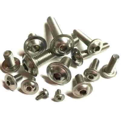 GWR FASTENERS M6(6mmØ) FLANGED BUTTON HEAD SCREWS ALLEN KEY SOCKET BOLTS A2 STAINLESS STEEL