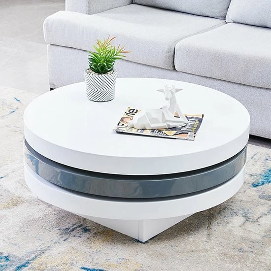 White gloss coffee table on sale round