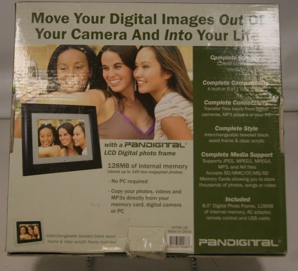Pandigital 8" LCD Digital Photo Frame Black 128mb DPF80-2B - Image 2 of 3