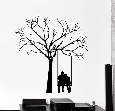 Wall Vinyl Decal Tree Romantic Couple Love Nature Home Interior Decor ...