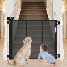 Reinforced Bottom Outdoor Retractable Gate for Stairs with Reinforced Bars Preve