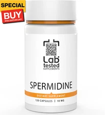 Spermidine 3HCL Supplement - 120 10mg Capsules - 3rd Party COA's provided with E