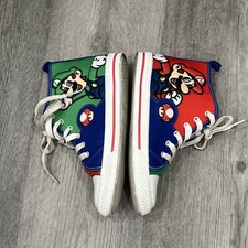 Super Mario Brothers High Top Sneakers Kids S...