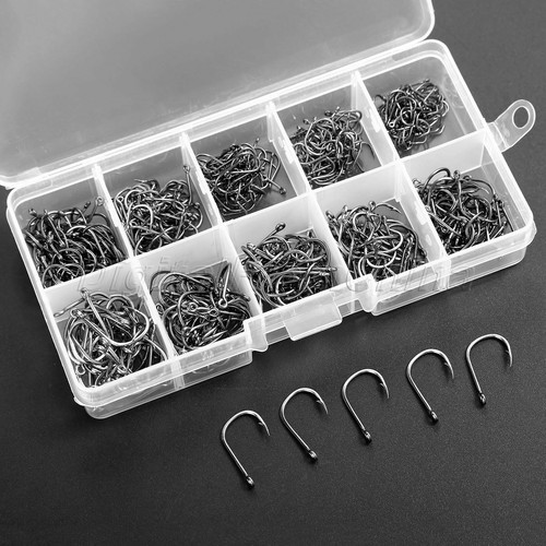 500 Pcs Fish Hooks Mixed Sizes Sports Fishing Lure Tackles Sharp Hook