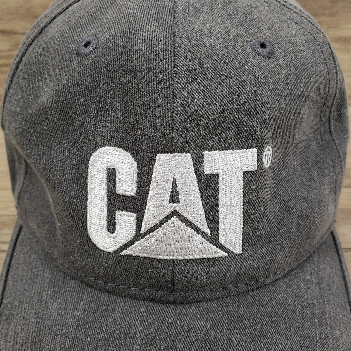 Caterpillar Logo Hat CAT Cap Gray Cotton Strap Back NWT