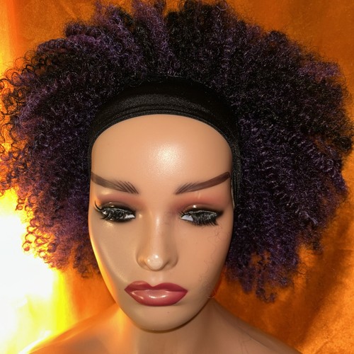 Headband Wig Purple/ Black Curly Hair - Picture 9 of 17