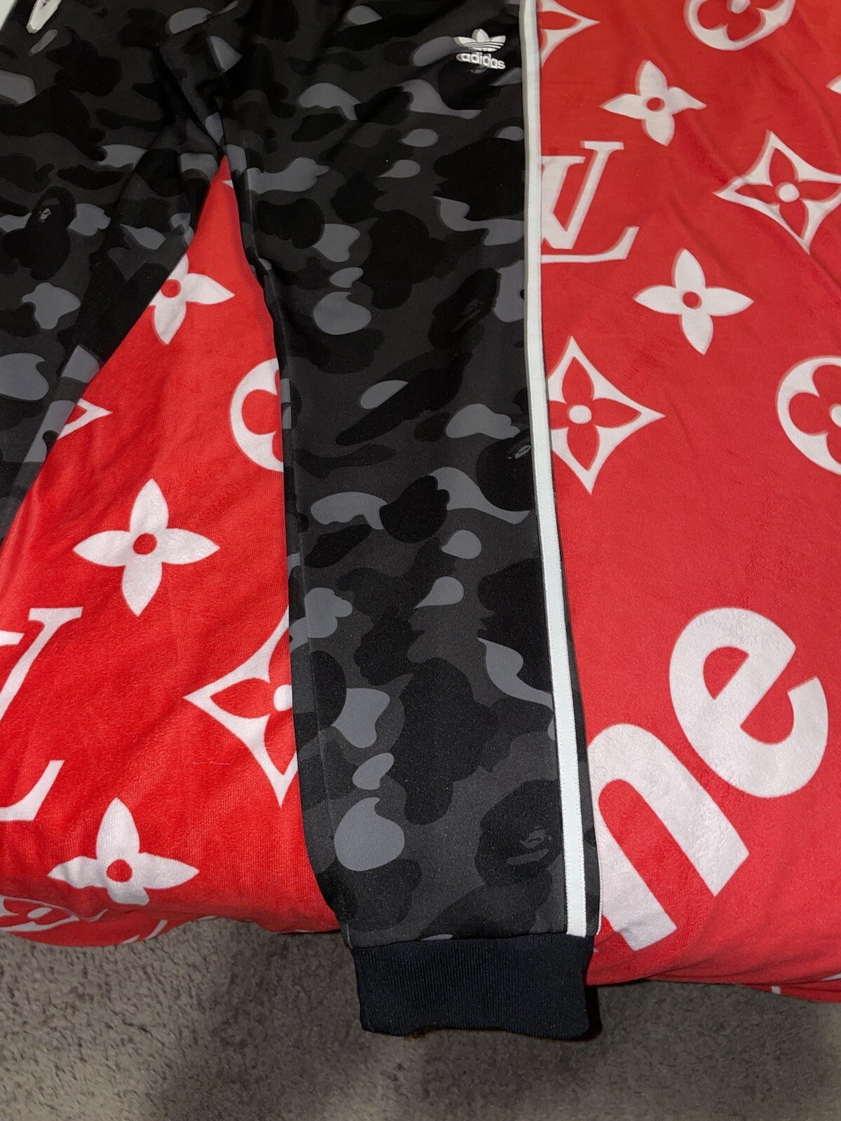 BAPE X adidas adicolor Track Pants Black Cinder Size L Large image 5