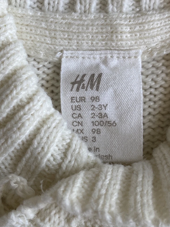 H & M кремовый свитер для мальчиков размер 2-3 года - Изображение 3 из 4