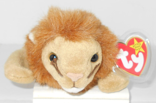 ROARY™ THE LION Ty™ 5TH GEN BEANIE BABY NOVEMBER 20, 1996 PVC