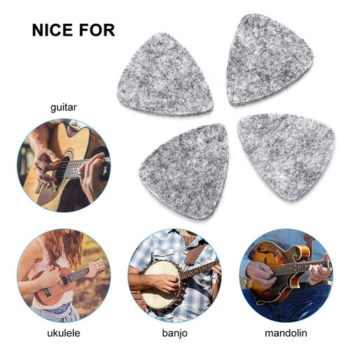 10Pcs Wool Felt Guitar Picks Soft Sound Strumming For Guitar Ukulele QH1 - Picture 19 of 22