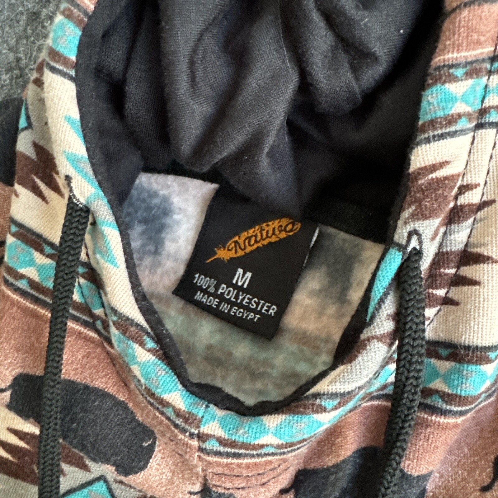 Native Aztec Buffalo Print Hooded Pullover Sweats… - image 3