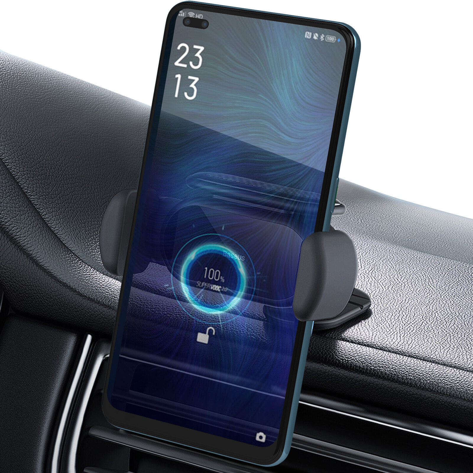 Car Phone Mount for Wireless Charging Solar Auto-Lock Baseus-image