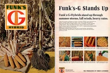 1968 Funk's G Hybrid Corn Vintage 60's 2-Page Print Ad