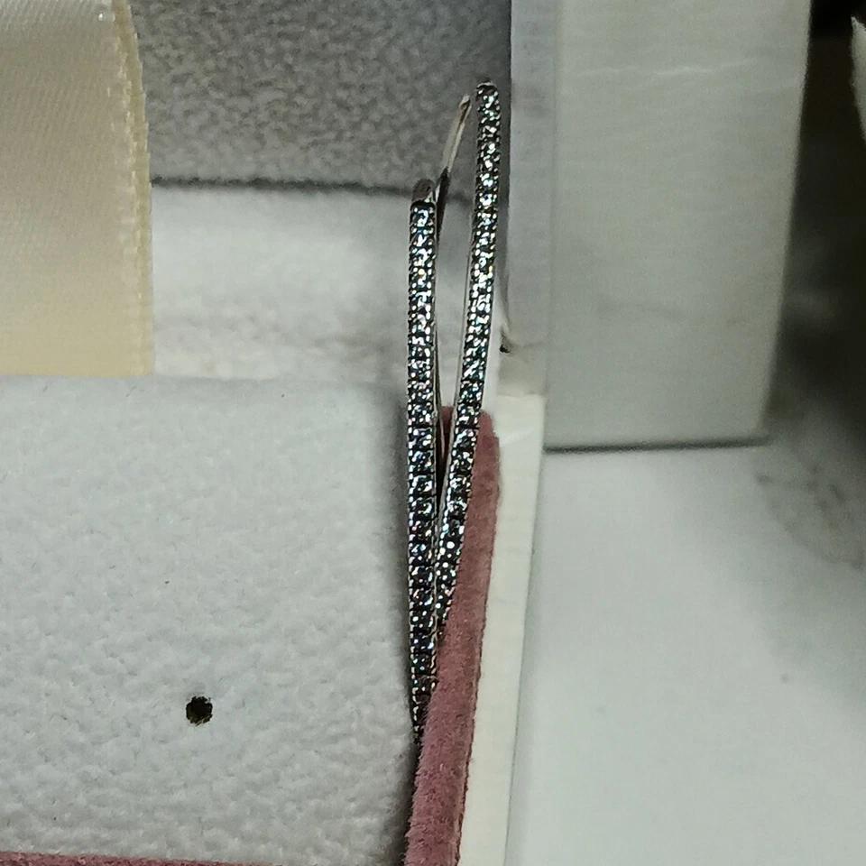 Genuine Pandora sparkling Hoops S925 ALE - Image 2 of 4
