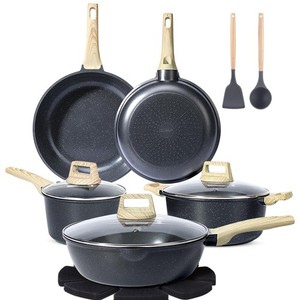 GiPP Pots and Pans Set Non Stick  14Pcs Granite Kitchen Cookware Sets Nonstic...