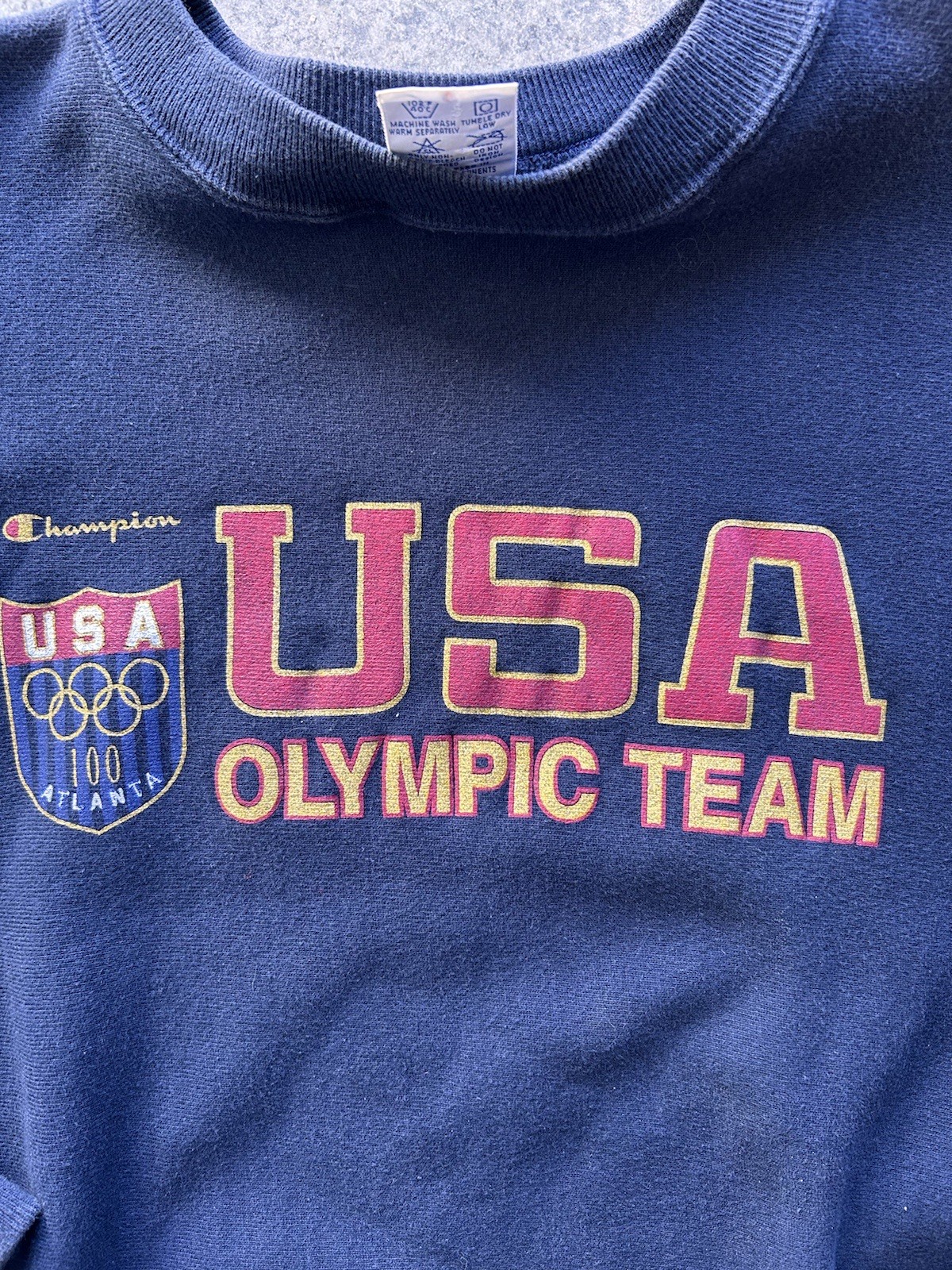 Vintage 1996 Champion USA Olympic Team Reverse Weave Size Large image 5