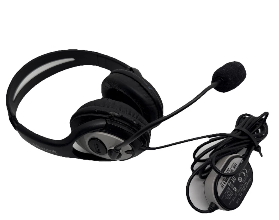 Microsoft LifeChat LX-3000 Headset Headphones Gaming Office Etc TESTED - Image 2 of 4