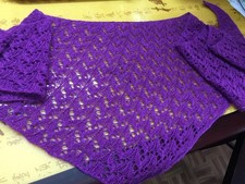 Handknit mohair/wool/alpaca blend WRAP/SHAWL/SCARF