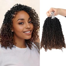 Yanky Twist Crochet Hair Micro Spring Twist Braids 9 Packs - Brown, 1B/4/30