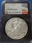 2018-W NGC MS70 Signed Anna E Cabral Burnished Silver American Eagle