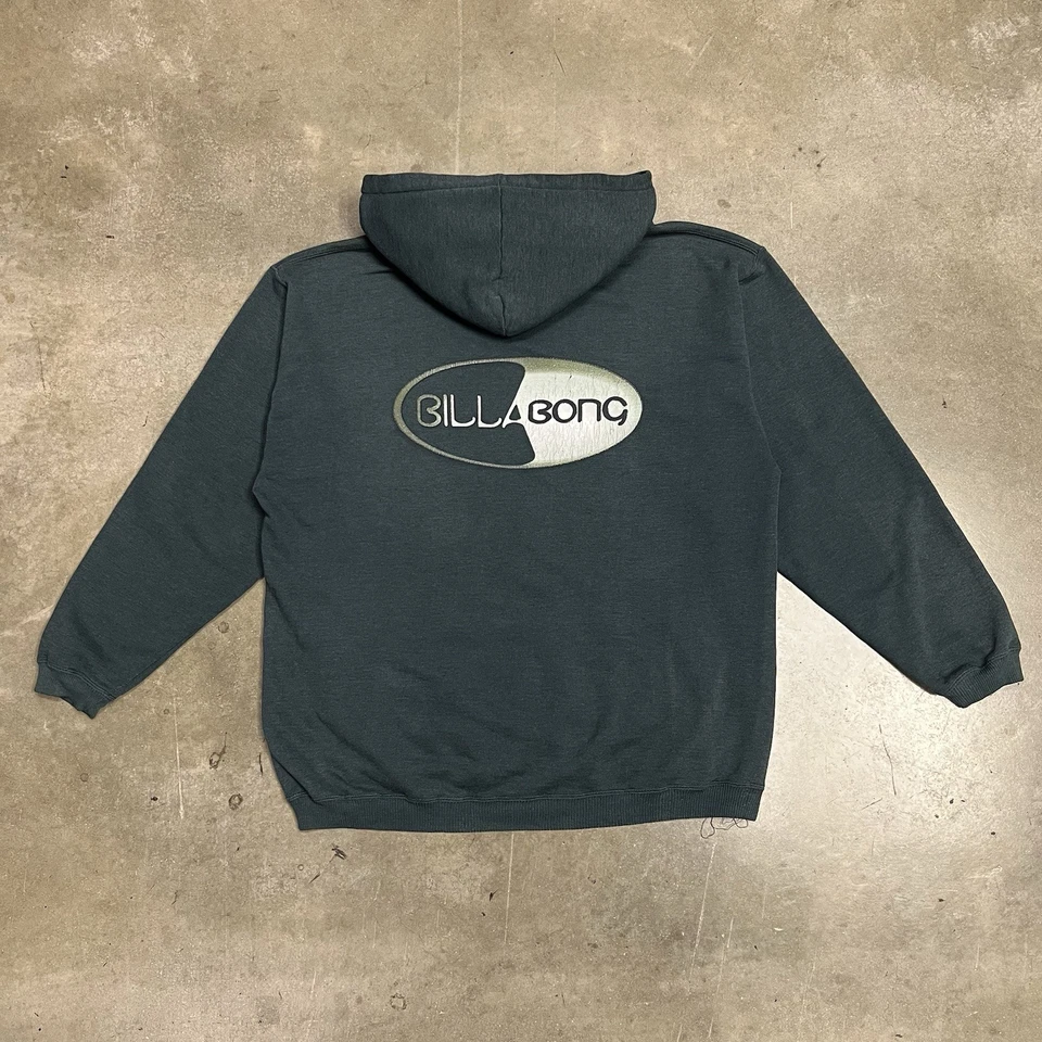 Sudadera con Capucha Vintage BILLABONG Verde L/XL Y2K Años 80 90’s Patinador Raver Surf Gótico Grunge Foto 2 de 4