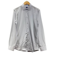 Nautica Mens Medium White Dress Shirt Slim Fit 15-15.5 34/35 Stretch Preppy