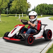 24V Kids Ride On Go Kart Child Electric Drift Go-Kart with LED Light MP3 Music