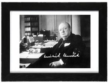 Winston Churchill Signed Autograph PHOTO Pre Print 6x4/A4/ Framed