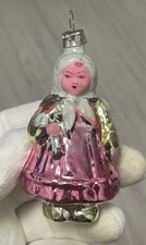 Old Vintage Glass Ornament Soviet USSR Christmas Tree Decoration - Girl