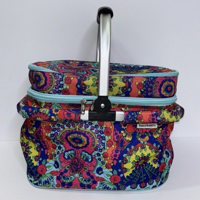 World Market Large Insulated Food Carrier/Picnic Bag Basket 2 Compartments