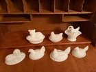 Vintage Milk Glass LOT – Hen on Nest, Animals, Hobnail – Estate Sale