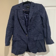 J.Crew Navy Alfie Italian Women's Blazer Size 2P 100 Wool