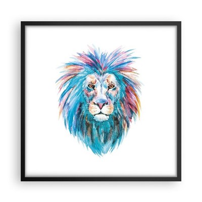 Wandbilder 50x50cm Poster Bunt Löwe Mähne Wandposter Bilder Wall Art Wanddeko