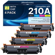 Cartridges 4 Pack 210A HP LaserJet Pro MFP 4301fdw 4201dw Toner W2100A Chip 210X