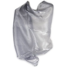 Stola cerimonia organza coprispalle elegante scialle sciarpa foulard argento