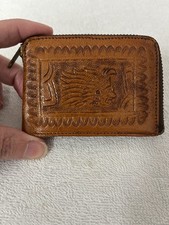 Vintage Tooled Leather Wallet - Mexico