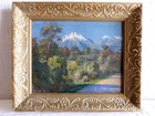 Antique Oil Painting Provençal Landscape Mountains Alps Haute Provence